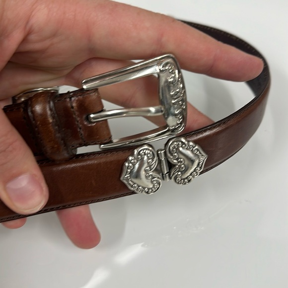 Fossil Accessories - Fossil brown leather silver heart belt L